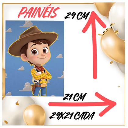 Imagem de Kit só um bolinho decoração Toy Story Cute Aniversário festa em casa banner, topo bolo - 35 Peças