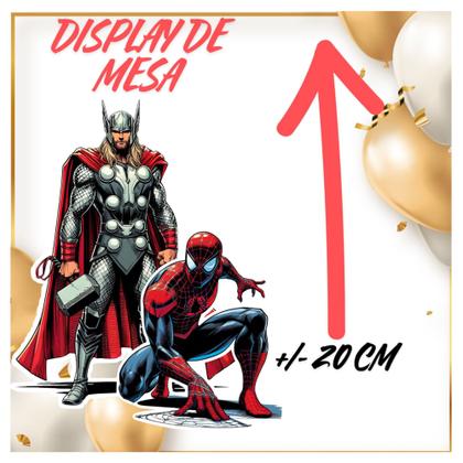 Imagem de Kit só um bolinho decoração Vingadores Heróis Aniversário festa em casa banner, topo bolo - 50 Peças