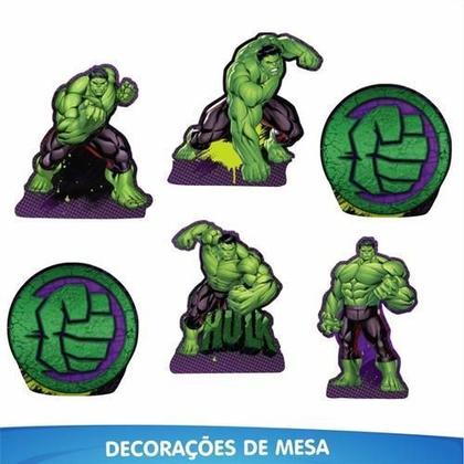 Imagem de Kit Só Um Bolinho Festa Facil Hulk Decoração Painel Mesa