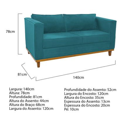 Imagem de Kit Sofá 2 Lugares e 2 Poltronas Europa Suede Amarena Móveis
