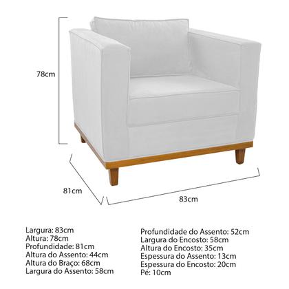 Imagem de Kit Sofá 2 Lugares e 2 Poltronas Europa Suede Amarena Móveis