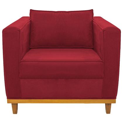 Imagem de Kit Sofá 2 Lugares e 2 Poltronas Europa Suede Vermelho Doce Sonho Móveis