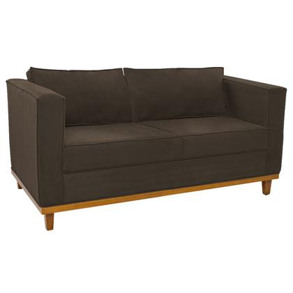 Imagem de Kit Sofá 2 Lugares e Poltrona Europa Suede Marrom Doce Sonho Móveis