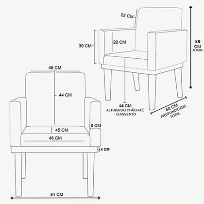 Imagem de Kit Sofá 2 lugares + Poltrona com base Suede Sala de Estar