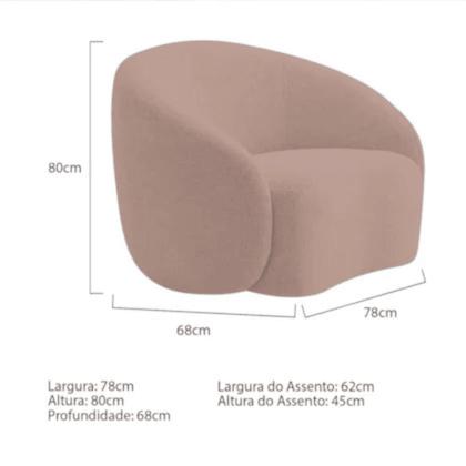 Imagem de Kit Sofá 3 Lugares 200cm e 2 Poltronas Orgânico Luxo Recepção Sala de Estar e TV Amore Linho Rose- MABE MAGAZINE