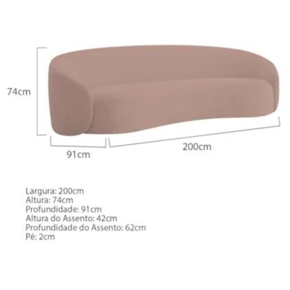 Imagem de Kit Sofá 3 Lugares 200cm e Poltrona Orgânico Luxo Recepção Sala de Estar e TV Amore Linho Rose- MABE MAGAZINE