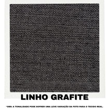 Imagem de Kit Sofá 3 Lugares e 2 Poltronas Beny Recepção Sala Estar com Puff Isa Linho Grafite