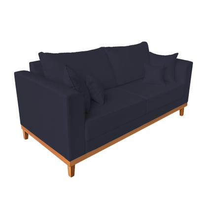 Imagem de Kit Sofá 3 Lugares e 2 Poltronas Beny Recepção Sala Estar Linho Azul