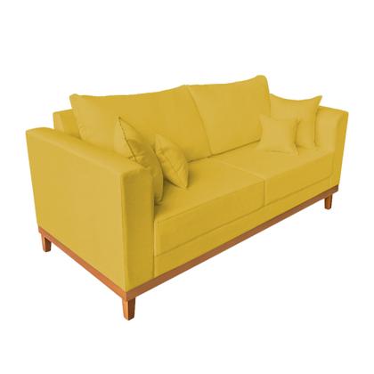 Imagem de Kit Sofá 3 Lugares e 2 Poltronas Beny Recepção Sala Estar Suede Amarelo