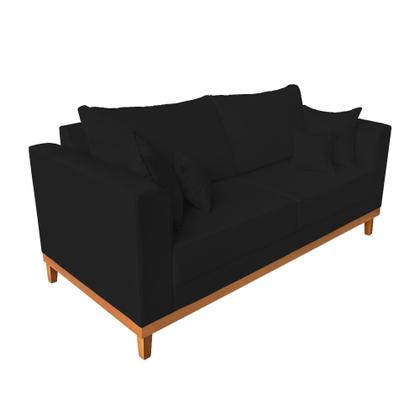 Imagem de Kit Sofá 3 Lugares e 2 Poltronas Beny Recepção Sala Estar Suede Preto
