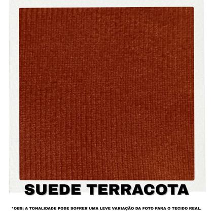 Imagem de Kit Sofá 3 Lugares e 2 Poltronas Beny Recepção Sala Estar Suede Terracota