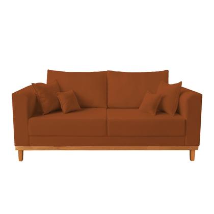 Imagem de Kit Sofá 3 Lugares e 2 Poltronas Beny Recepção Sala Estar Suede Terracota