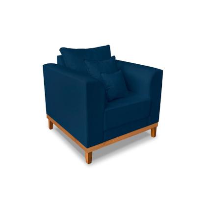 Imagem de Kit Sofá 3 Lugares e 2 Poltronas Beny Viena Linho Azul