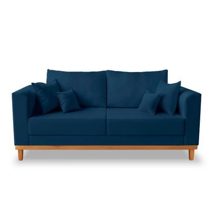 Imagem de Kit Sofá 3 Lugares e 2 Poltronas Beny Viena Linho Azul