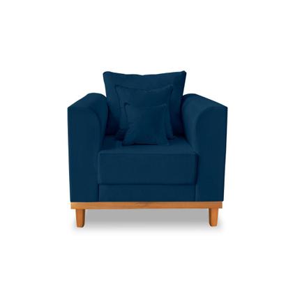 Imagem de Kit Sofá 3 Lugares e 2 Poltronas Beny Viena Linho Azul