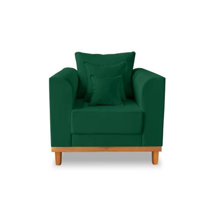 Imagem de Kit Sofá 3 Lugares e 2 Poltronas Beny Viena Suede Verde