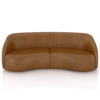 Imagem de Kit Sofá 4 Lugares Eron 240cm Com Poltrona Giratória Angelina M03 material sintético Whisky - Lyam Decor