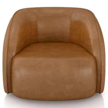 Imagem de Kit Sofá 4 Lugares Eron 240cm Com Poltrona Giratória Angelina M03 material sintético Whisky - Lyam Decor