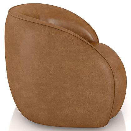 Imagem de Kit Sofá 4 Lugares Eron 240cm Com Poltrona Giratória Angelina M03 material sintético Whisky - Lyam Decor