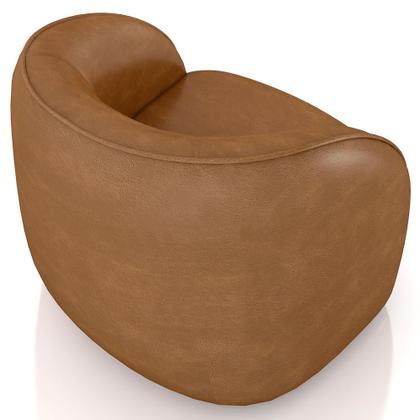 Imagem de Kit Sofá 4 Lugares Eron 240cm Com Poltrona Giratória Angelina M03 material sintético Whisky - Lyam Decor