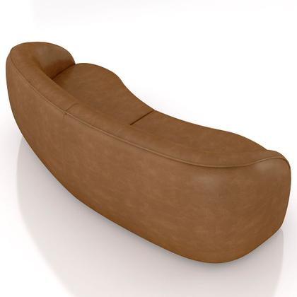 Imagem de Kit Sofá 4 Lugares Eron 240cm Com Poltrona Giratória Angelina M03 material sintético Whisky - Lyam Decor