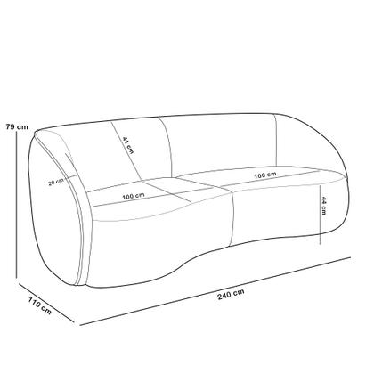 Imagem de Kit Sofá 4 Lugares Eron 240cm Com Poltrona Giratória Angelina M03 Veludo Preto - Lyam Decor