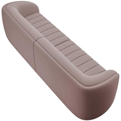 Imagem de Kit Sofá 4 Lugares Para Sala 292cm Com 01 Poltrona Lazio M03 Veludo Rosê - Lyam Decor