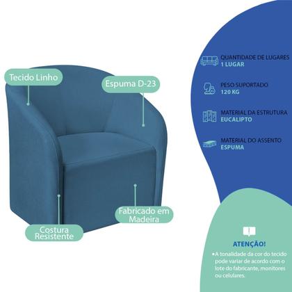 Imagem de Kit Sofá Curvo Amsterdã 160cm e 2 Poltronas Luiza Max Linho