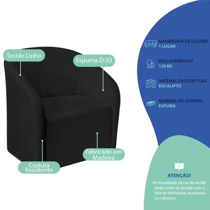 Imagem de Kit Sofá Curvo Amsterdã 160cm e 2 Poltronas Luiza Max Linho