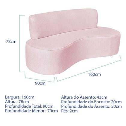 Imagem de Kit Sofá Curvo Amsterdã 160cm e Poltrona Luiza Max Suede