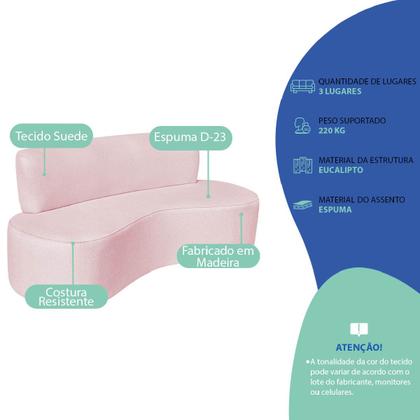 Imagem de Kit Sofá Curvo Amsterdã 160cm e Poltrona Luiza Max Suede