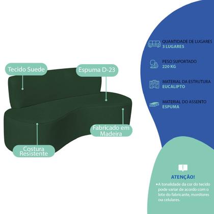 Imagem de Kit Sofá Curvo Amsterdã 160cm e Poltrona Luiza Max Suede