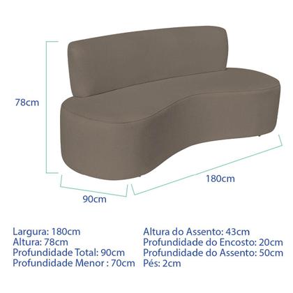 Imagem de Kit Sofá Curvo Amsterdã 180cm e Poltrona Luiza Max Suede