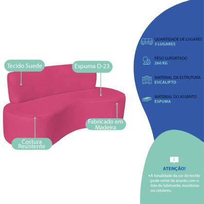 Imagem de Kit Sofá Curvo Amsterdã 180cm e Poltrona Luiza Max Suede