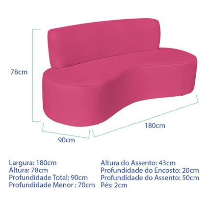 Imagem de Kit Sofá Curvo Amsterdã 180cm e Poltrona Luiza Max Suede