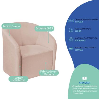 Imagem de Kit Sofá Curvo Amsterdã 180cm e Poltrona Luiza Max Suede