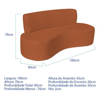 Imagem de Kit Sofá Curvo Amsterdã 180cm e Poltrona Luiza Max Suede