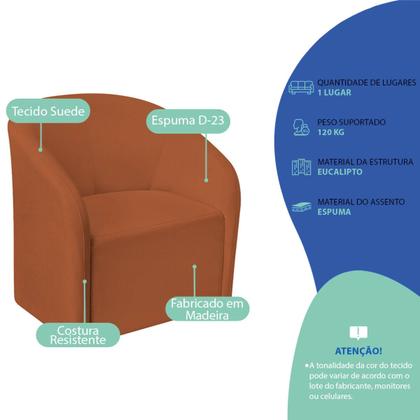 Imagem de Kit Sofá Curvo Amsterdã 180cm e Poltrona Luiza Max Suede