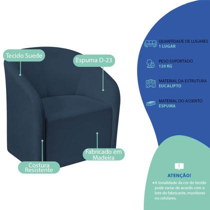 Imagem de Kit Sofá Curvo Amsterdã 180cm e Poltrona Luiza Max Suede