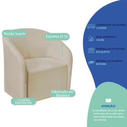 Imagem de Kit Sofá Curvo Amsterdã 180cm e Poltrona Luiza Max Suede