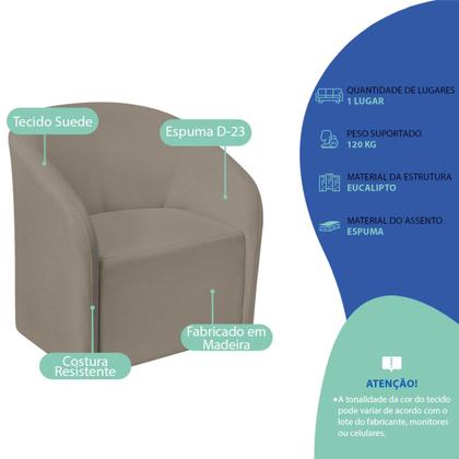 Imagem de Kit Sofá Curvo Amsterdã 180cm e Poltrona Luiza Max Suede