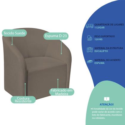 Imagem de Kit Sofá Curvo Amsterdã 180cm e Poltrona Luiza Max Suede