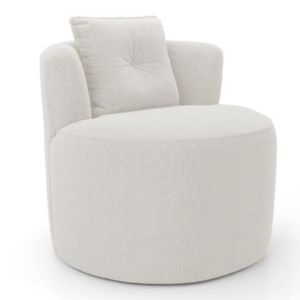 Imagem de Kit Sofá e 02 Poltronas Orgânicas Living Bob com Almofadas Bouclê Off White - Desk Design