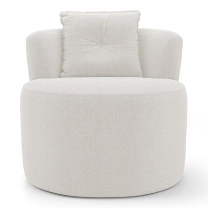 Imagem de Kit Sofá e 02 Poltronas Orgânicas Living Bob com Almofadas Bouclê Off White - Desk Design