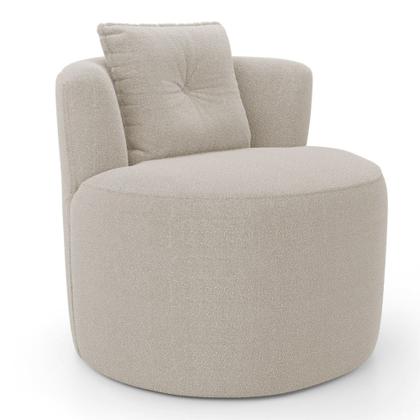 Imagem de Kit Sofá e Poltrona Orgânica Living Bob com Almofadas Bouclê Bege - Desk Design