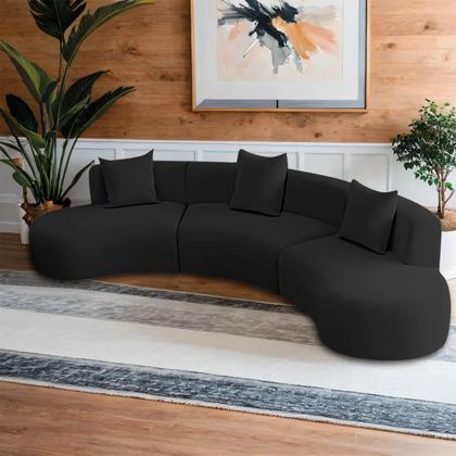 Imagem de Kit Sofá Modular 4 Lugares 360cm Moderno Curvo Orgânico Duna Linho