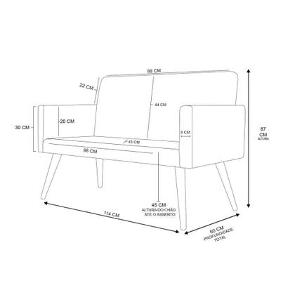 Imagem de Kit Sofá Namoradeira + 2 Poltronas Decorativas Tecido Linho