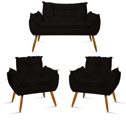 Imagem de KIT Sofá Namoradeira Opala + 2 Poltronas Opala Balaqui Decor