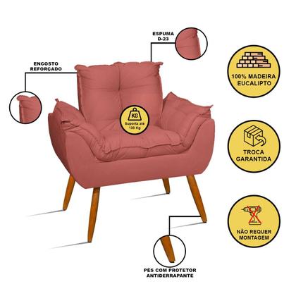 Imagem de KIT Sofá Namoradeira Opala + 2 Poltronas Opala Balaqui Decor