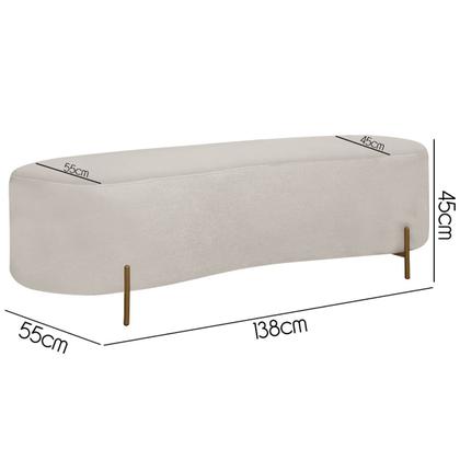 Imagem de Kit Sofá Namoradeira Orgânica Maitê 1.80m com Puff Bege SOFA STORE